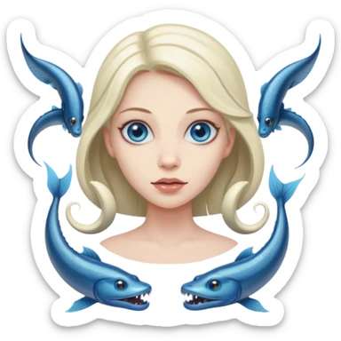 scylla a woman with six eel heads sticker