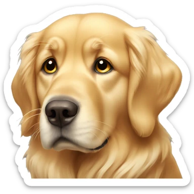 really sad golden retriever with giant teardrops sticker