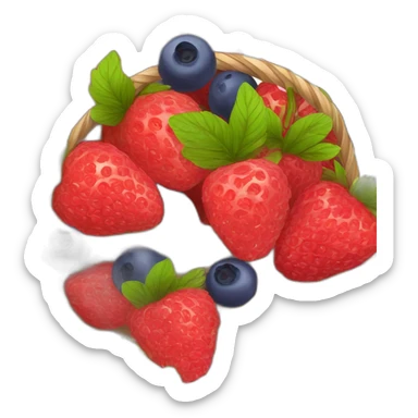 assorted berries in a basket sticker