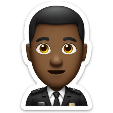 Male black security guard in dark suit at door  sticker