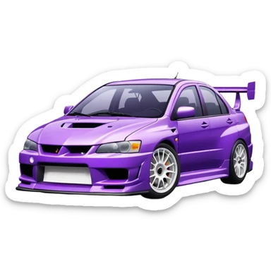 Mitsubishi lancer Evo viii purple and half white  sticker
