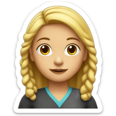 young girl teacher sticker