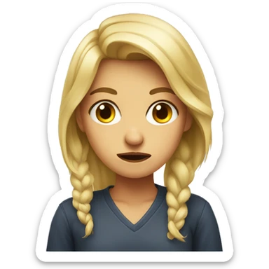 blonde girl portrait disgusted sticker