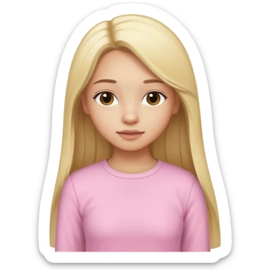 girl in light pink clothes, blonde with long straight hair, half sideways pose, variation 2 sticker