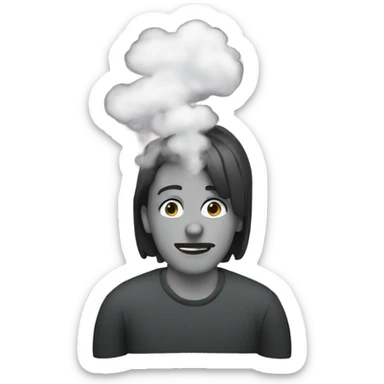 person with smoke behind them sticker