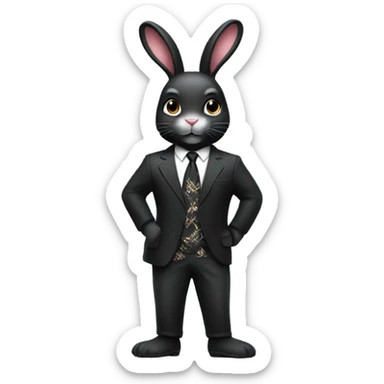 Black bunny play boy sticker