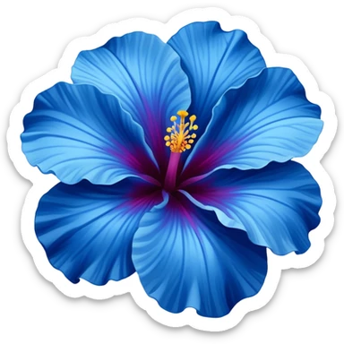 Blue hibiscus flower sticker