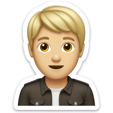 boy with brown hair and blonde bangs sticker