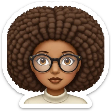 Black girl with thick eyeglasses and fro  sticker