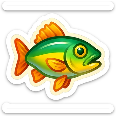 walleye fish, emoji style, bright colors, Twitter Emoji Stickers look sticker