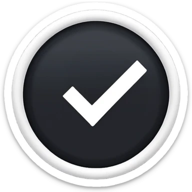 Create a black emoji to look like Facebook's verification badge. sticker