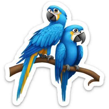 Blue Macaw pair love sticker