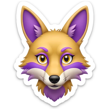 wylie coyote with yellow and purple  sticker