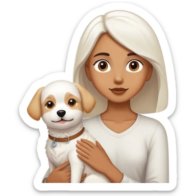 Yo con mi perro de color blanco sticker