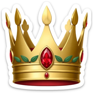 Gold laurel crown with crimson core. sticker