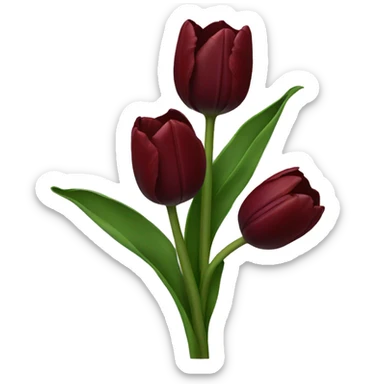 Dark red tulip sticker