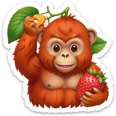 Strawberry orangutan  sticker