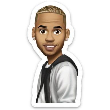 Hyper Realistic Chris Brown  Karruche Tran romantic photo  sticker