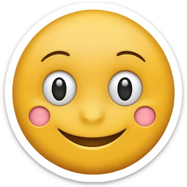 Round, yellow emoji looking left sticker