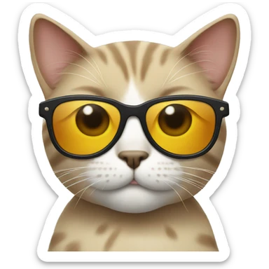 Cat with sunglasses sticker