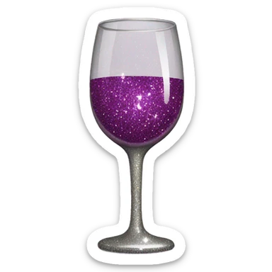 Glitter wine glass sticker