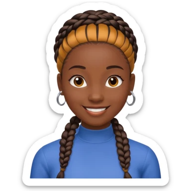 black girl with slick back braid sticker