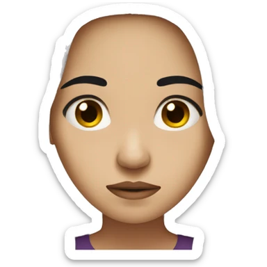 sad women with dark long hair sticker