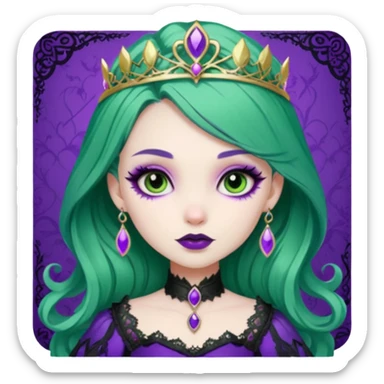 Raven Queen green purple ever after high sticker