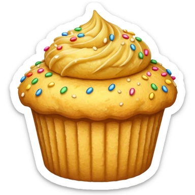 gold vanilla muffin gold sprinkles on top sticker
