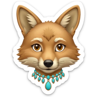 Coyote estud with turquoise necklace  sticker