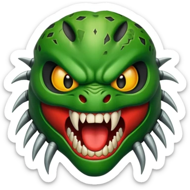 Emoji with the predator mouth sticker