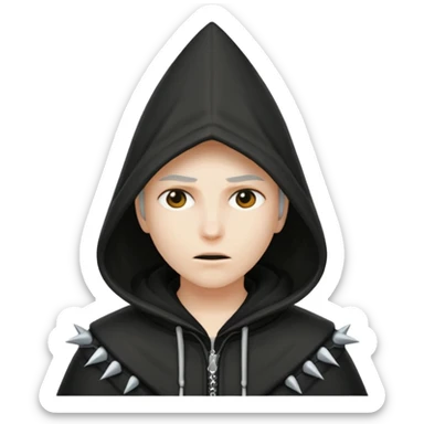 klansmen with pointy hood covering while head and spike sticker