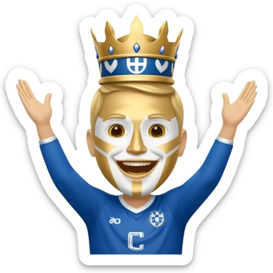Happy gold winning FC Copenhagen football fan sticker