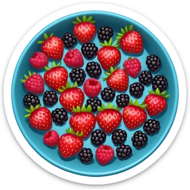bowl solo de frutos rojos: fresas, moras, frambuesas. con vista desde arriba sticker