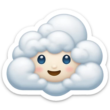 white puff object sticker