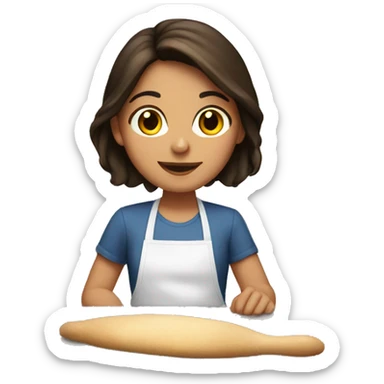 Brunette girl baking  sticker