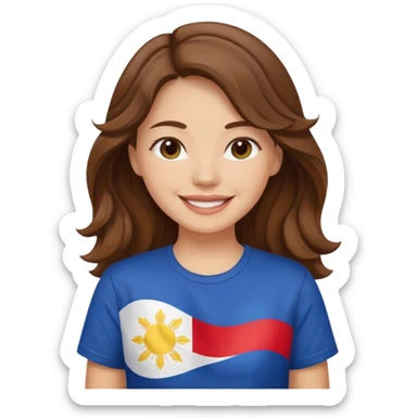 alternative white girl wavy brown hair girl filipino flag sticker