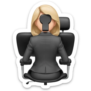 Back of head woman sitting on an office chair sticker