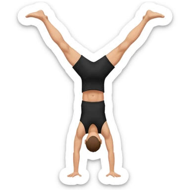black shorts and tank tops white man handstand sticker