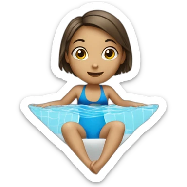 the girl swims in the pool sticker