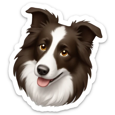 Bordercollie with brown and white face. Some darker areas  sticker