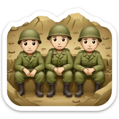 3 guys in trenches sticker