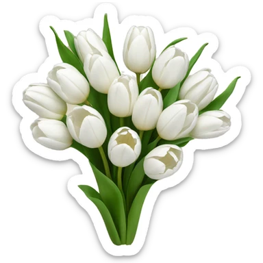 white tulip bouquet sticker
