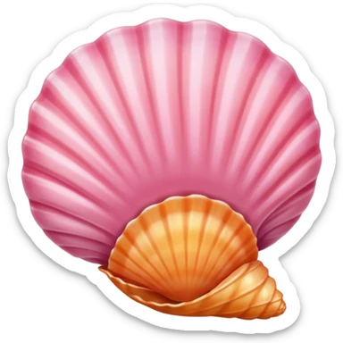 Cute pink seashell sticker