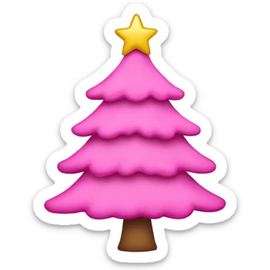 Pink Christmas tree sticker