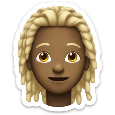 Blonde haired black boy in shirt with dreads sticker