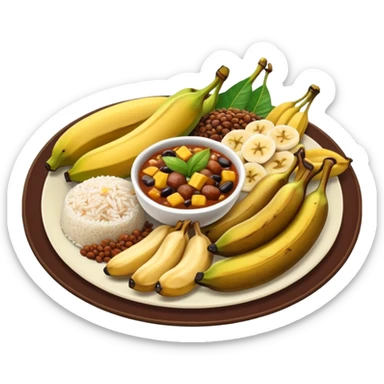 Food plate with brazilian food sticker