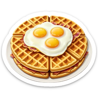Waffles eggs and bacon sticker
