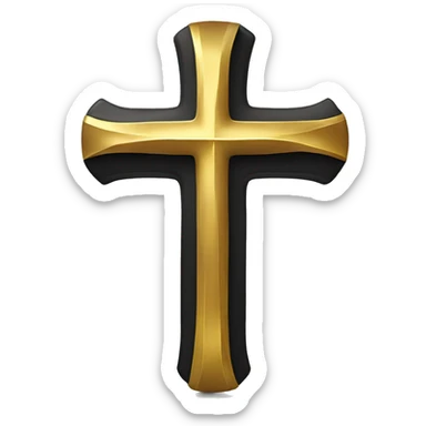 Black cross with gold rays sticker