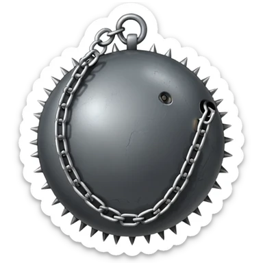 iPhone text message emoji size ball, and chain with spikes sticker